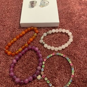 Authentic crystal bracelet and rings